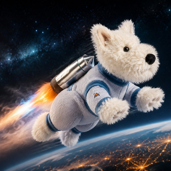 Plüschtier Terrier Astronaut - Cream (23 cm)