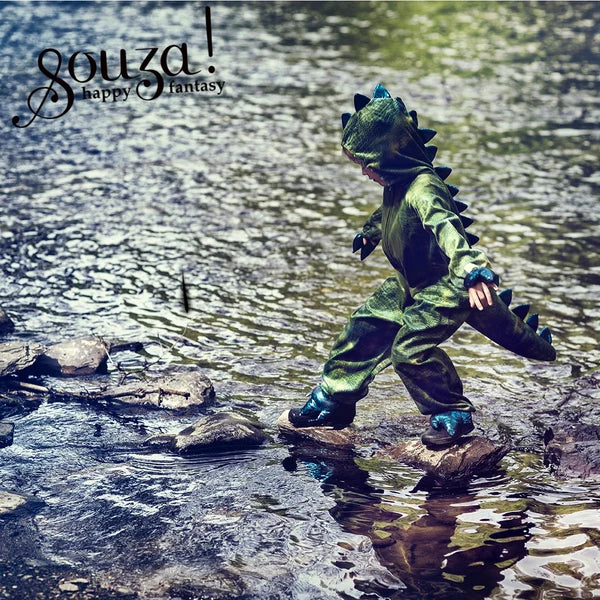 Kostüm - Kigurumi-Overall Dinosaurier Tyrannosaurus, Grün (3-4 Jahre)