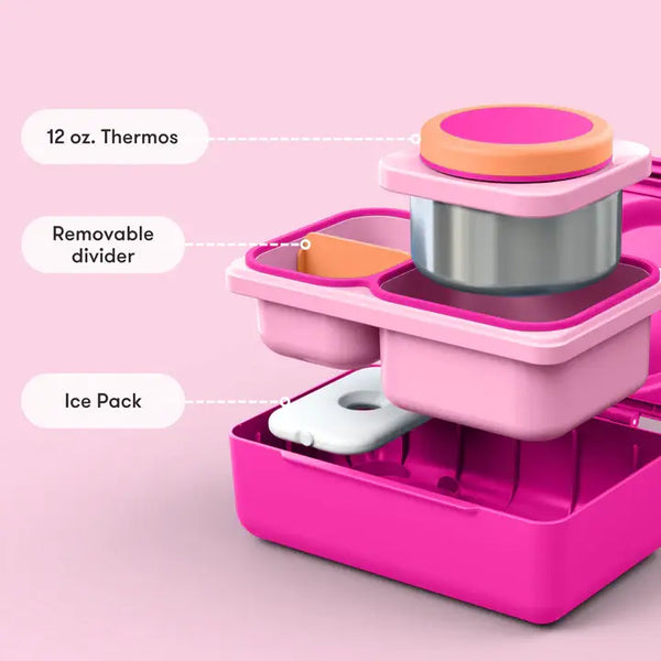 Lunchbox mit Thermosbehälter OmieBox Up - Pop Pink