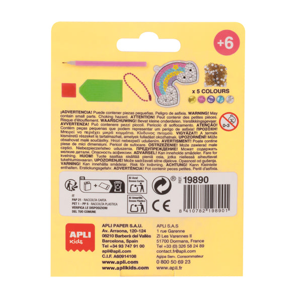 Diamant Schlüsselanhänger Bastelset Kinder mit bunten Perlen und Anleitung für kreative Bastelstunden