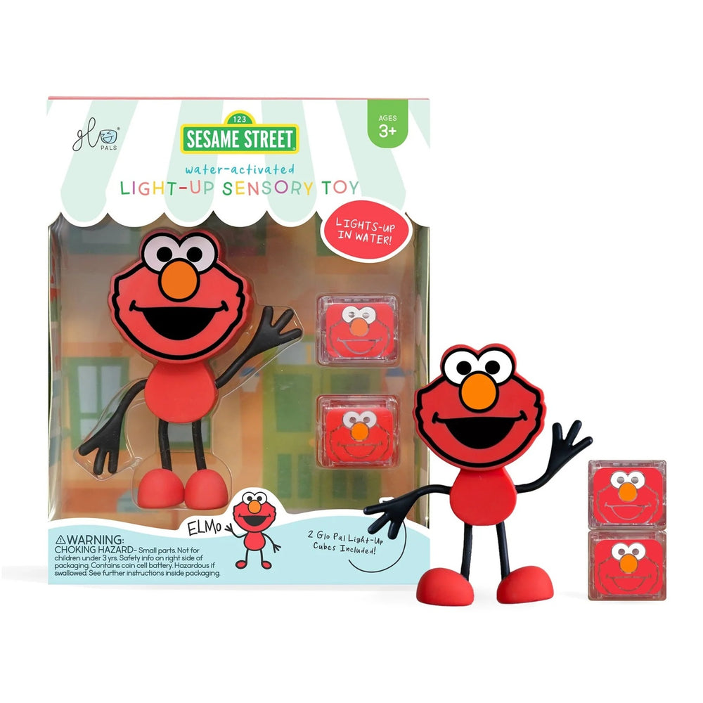 Badefigur Elmo – Set mit zwei im Wasser leuchtenden Sensorikwürfeln von Glo Pals