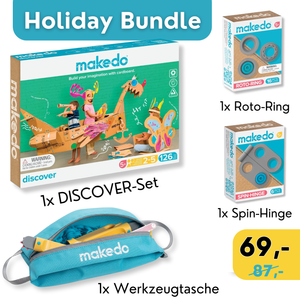Holiday Bundle – DIY Werkzeugset aus Karton mit 149 Teilen für kreative Konstruktionen