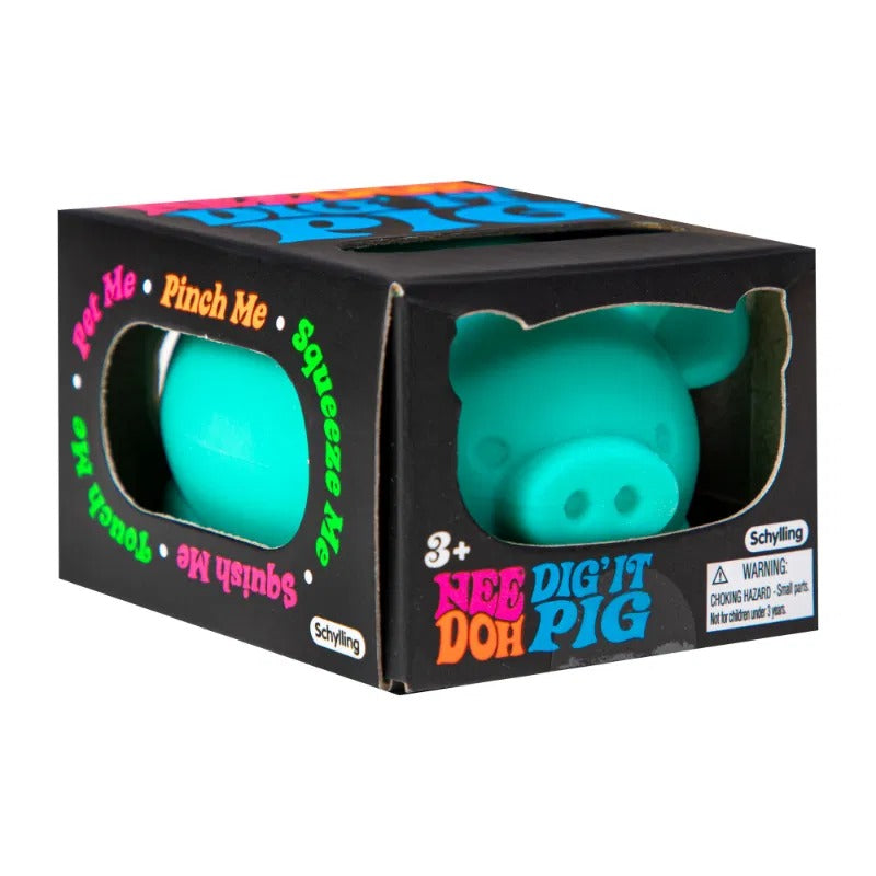 Schylling Dig It Pig Needoh bunte Schweinchen Spielzeugfiguren aus weichem Material