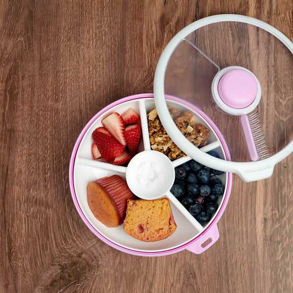Großer Snackbehälter Snack Spinner – Coral Pink