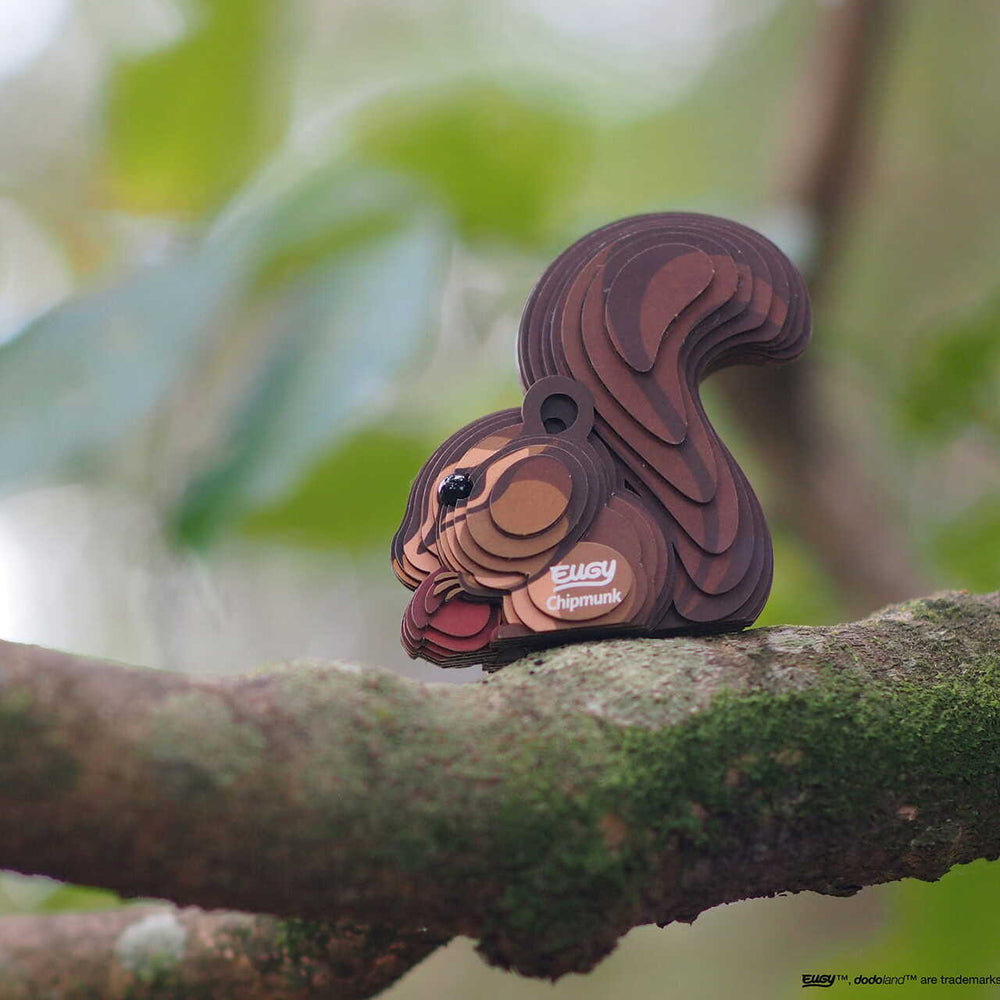 Eugy 3D Öko-Puzzle Eichhörnchen aus umweltfreundlichem Material in leuchtenden Farben