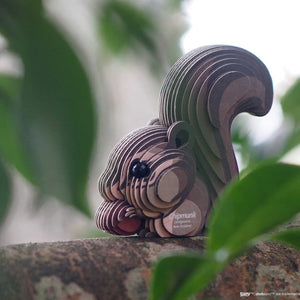 3D Öko-Puzzle Eichhörnchen von Eugy mit detailreicher Holzstruktur für kreativen Spielspaß