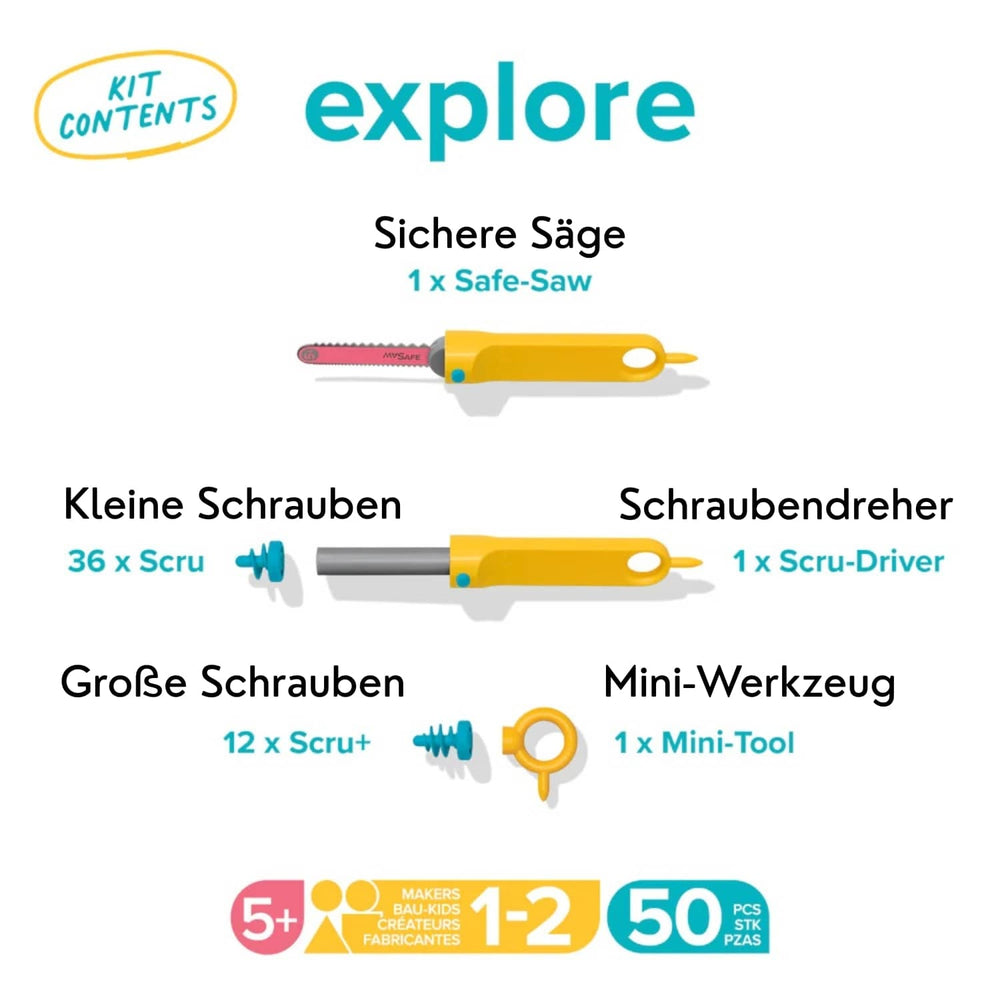 Werkzeugsatz für DIY-Konstruktionen – Explore - Tublu.de