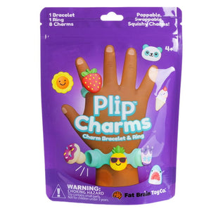 Fat Brain Toys Schmuckset Plip Charms – Türkis mit Armband, Ring und 8 Charms in lila Verpackung