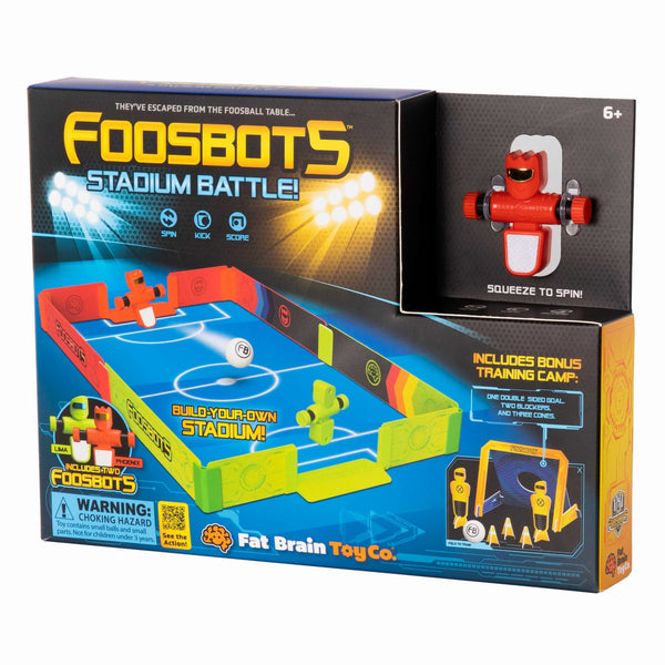 Fat Brain Toys Foosbots Stadion Battle Spielset zum Bauen mit Bonus-Trainingslager für Kinder ab 6 Jahren
