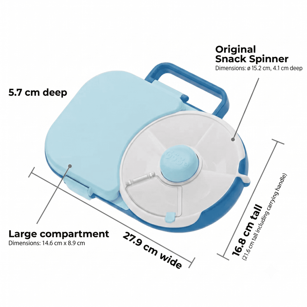 Frühstücksbox für Kinder Lunchbox Snack Spinner 2in1 – Sage Green Lunchbox mit drehbarem Fach und praktischem Griff