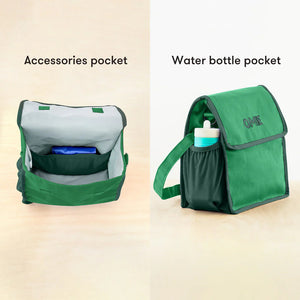 Lunchbag OmieTote – Purple grüne Lunchbag mit Zubehör- und Wasserflaschenfach von OMIE