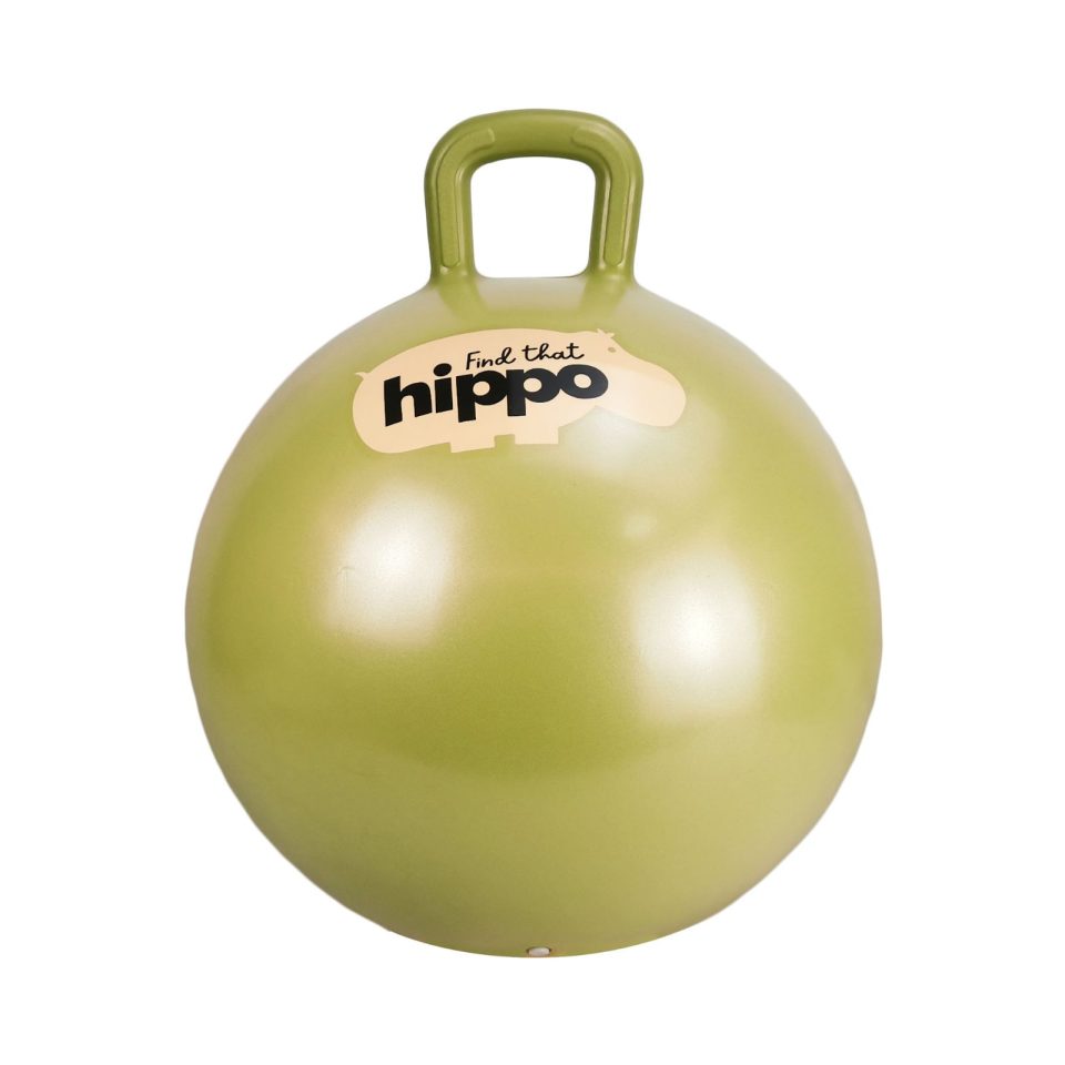 Hüpfball Grün von Find that Hippo mit Griff zum Springen und Spaß für Kinder