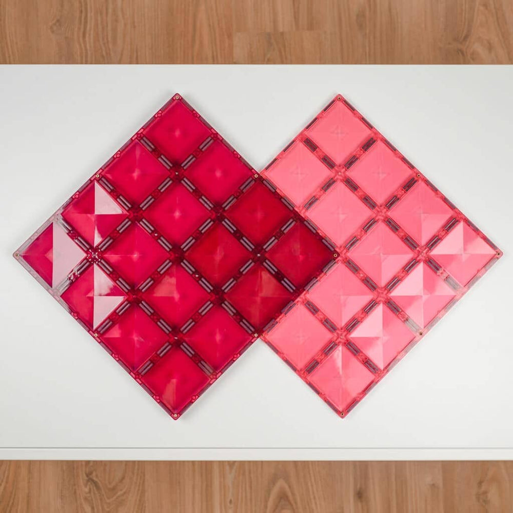 Magnetbausteine – Pastell-Rosa- & Beere-Grundplatte 2 Teile - Tublu.de