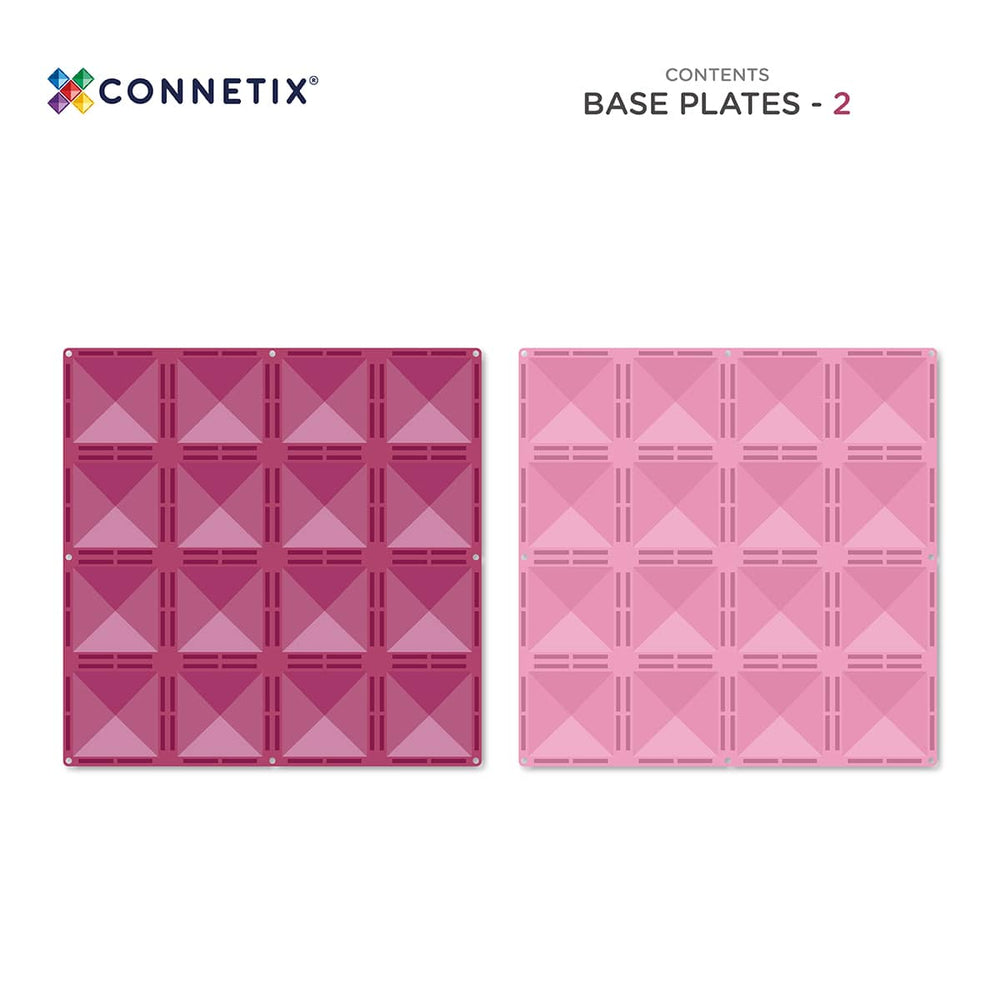 Magnetbausteine – Pastell-Rosa- & Beere-Grundplatte 2 Teile - Tublu.de