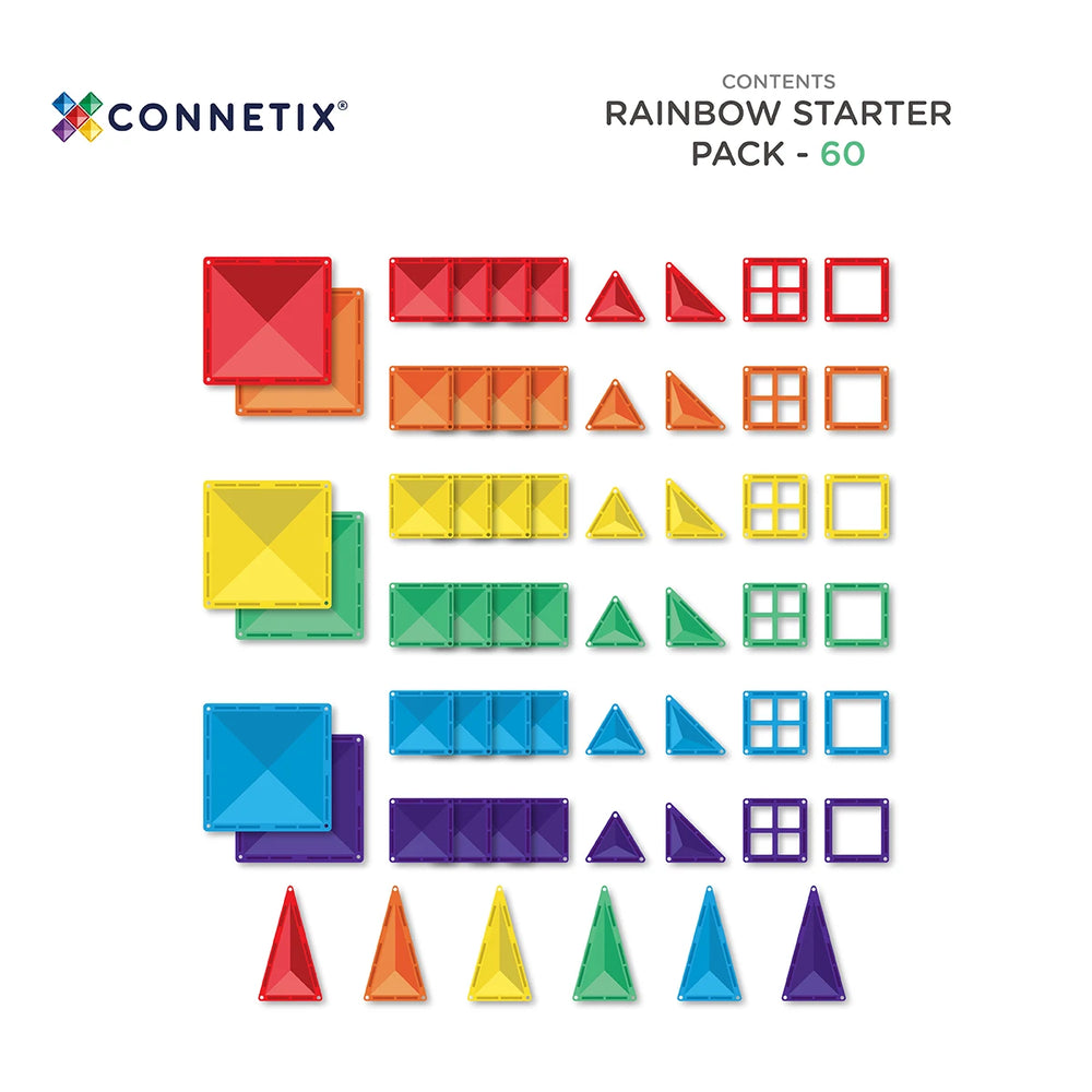 Magnetbausteine – Regenbogen-Starter-Set 60 Teile