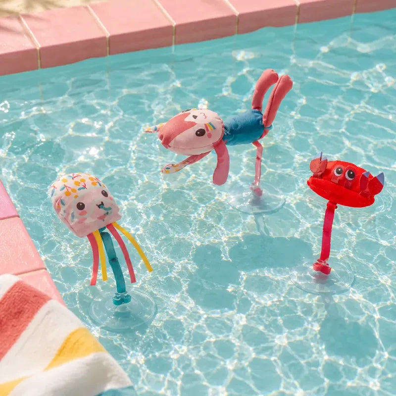Lilliputiens Badespielzeug Krabbe, Katze Jeanne und Qualle mit Saugnäpfen