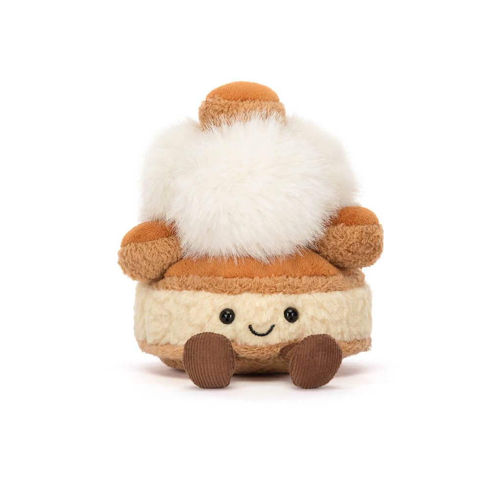 Jellycat Plüsch-Dessert in Form eines süßen orangefarbenen Kuchens mit weichem Obermaterial