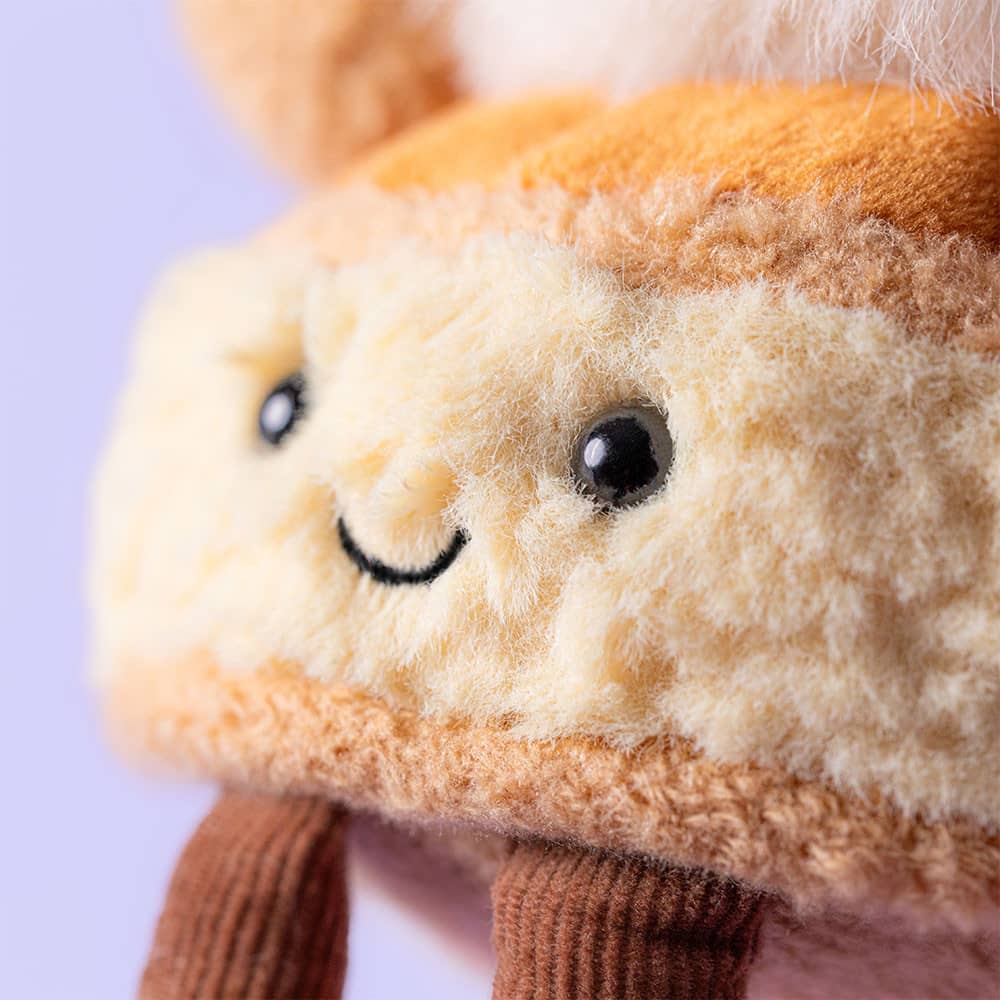 Jellycat Plüsch-Dessert in Form eines süßen orangefarbenen Kuchens mit weichem Obermaterial