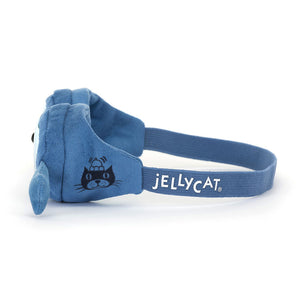 Jellycat Plüsch Schwimmbrille Kinder in Blau mit elastischem Band und Katzenmotiv