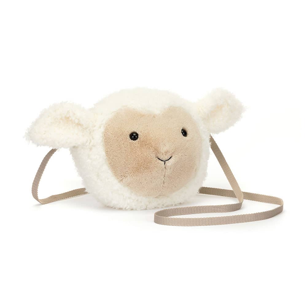 Jellycat Umhängetasche in Form eines Schafes mit weichem Stoff und einem praktischen Schulterriemen