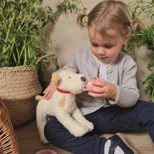 Kuschelhund Eliot klein von Egmont Toys, handliches Spielzeug für Kinder mit weichem Fell