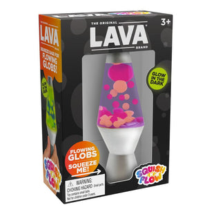 Schylling Lava Squish N'Flow progressive Spielzeuglampe mit leuchtenden pinken und orangefarbenen Globs
