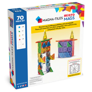 MAGNA-TILES microMAGS Magnetbausteine Set 70 Teile mit bunten Bauklötzen für kreatives Spielen