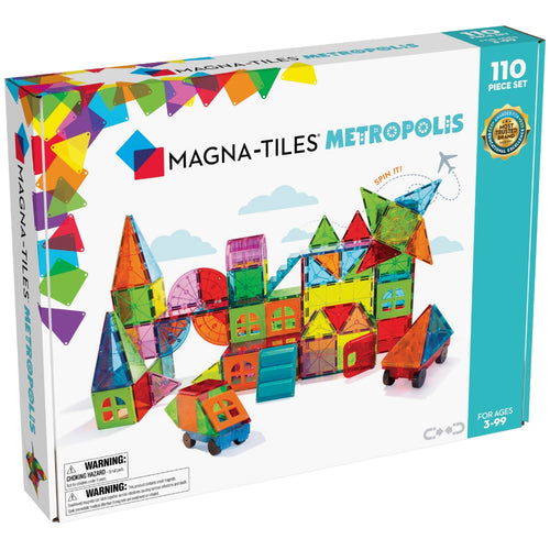 Magnetbausteine Kinder im 110-teiligen Magna-Tiles Metropolis Set für kreatives Spielen