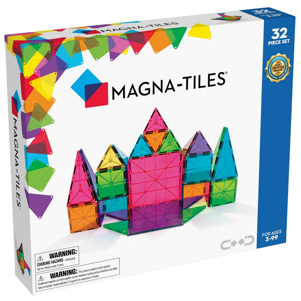 MAGNA-TILES Magnetbausteine Kinder im 32-teiligem Set für kreatives Bauen und Spielen