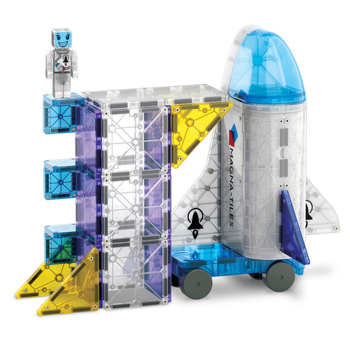 Magnetbausteine Kosmos Set von MAGNA-TILES mit Raketenmodell und Astronautenfigur
