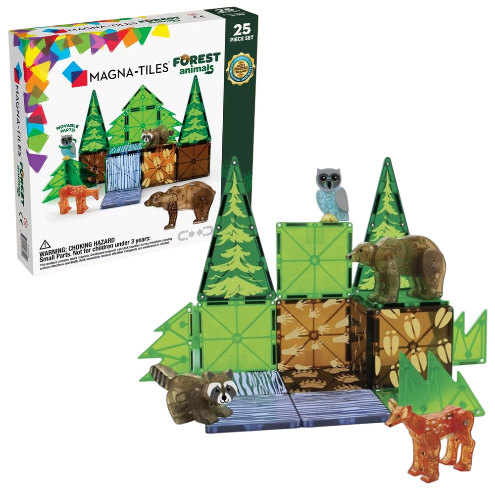 Magnetbausteine Waldtiere Set mit verschiedenen Tieren und Bäumen für kreatives Spielen