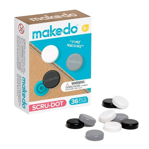 Makedo Scru-Dot Time Machine Set mit 36 Stück für kreatives Basteln und Spielspaß