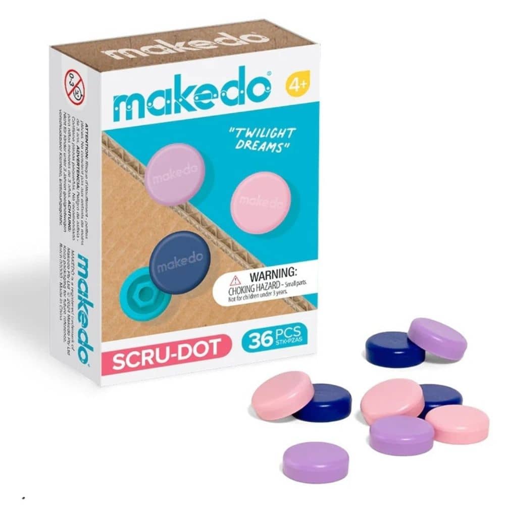 Makedo Scru-Dot Twilight Dreams Set kaufen, 36 Teile in sanften Farben für kreatives Basteln