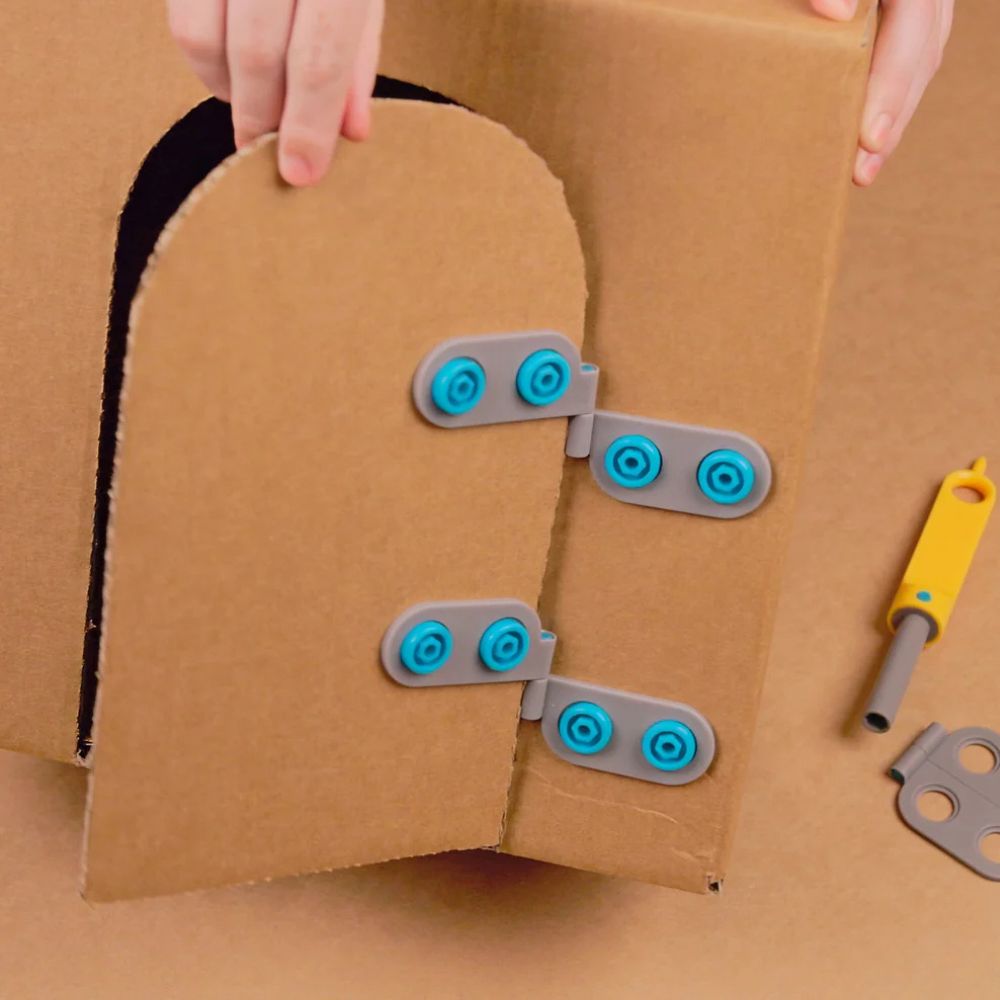 Makedo Spin-Scharnier-Set 6-tlg. in Verpackung für kreative Bauprojekte und Kinder ab 5 Jahren