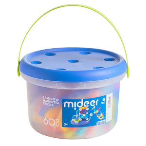 Mideer Magnetspielzeug für Kinder in einem bunten Eimer mit 60 Teilen für kreatives Spielen