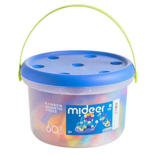 Mideer Magnetspielzeug für Kinder in einem bunten Eimer mit 60 Teilen für kreatives Spielen