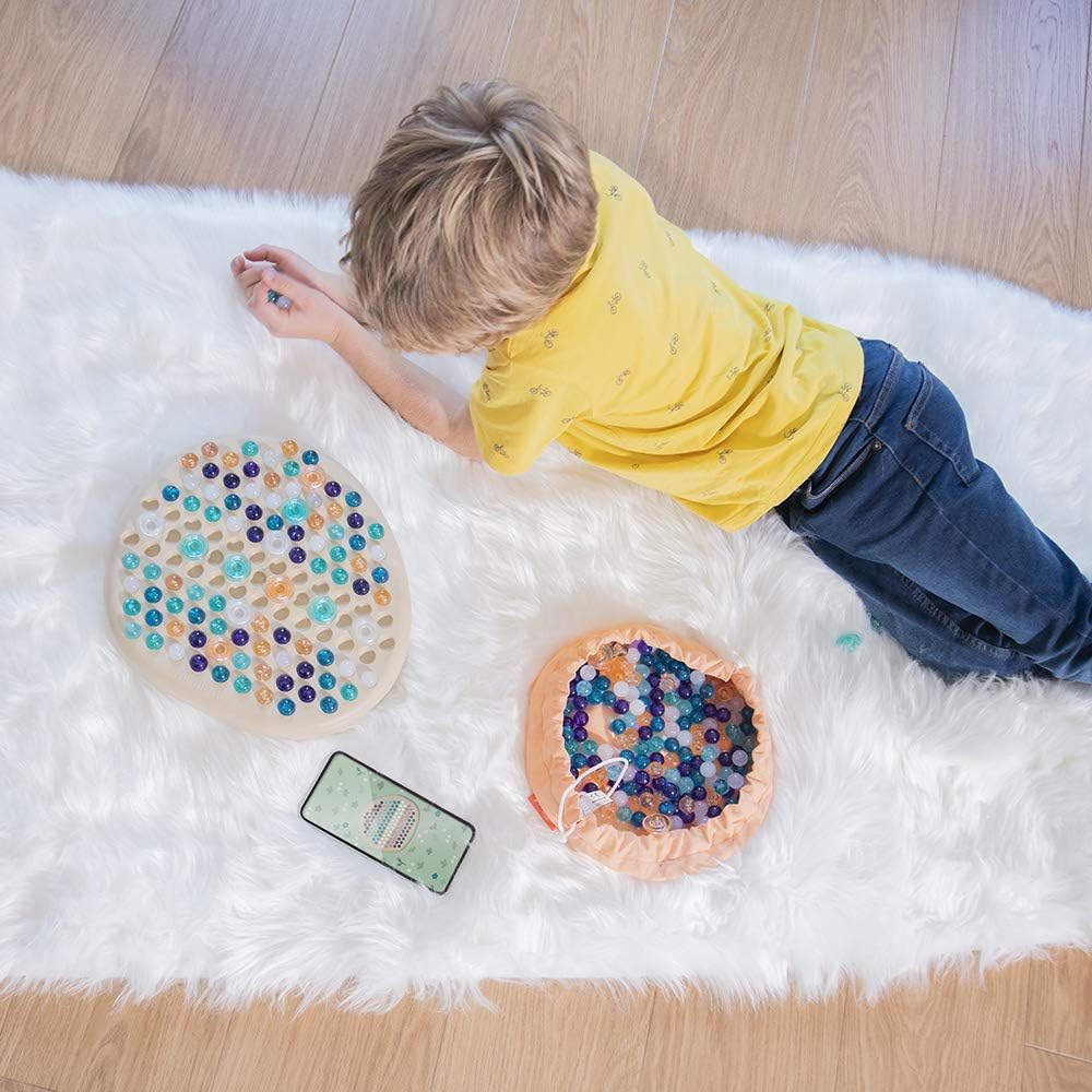 Miniland Układanka Puzzle – Mandala-Stein mit bunten Mandala-Steinen auf rundem Holzbrett