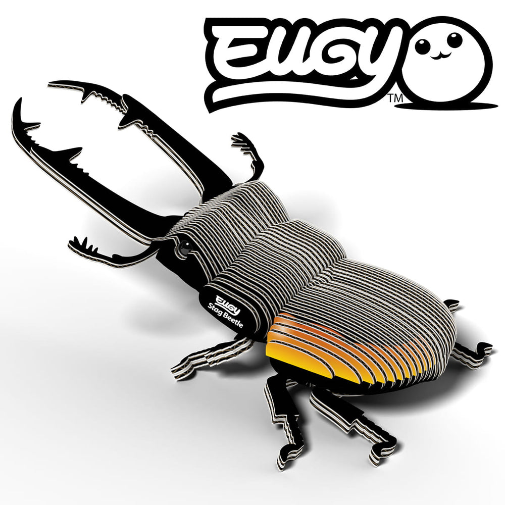 Öko Puzzle 3D Hirschkäfer von Eugy, farbenfrohes Design für kreatives Spielen und Lernen