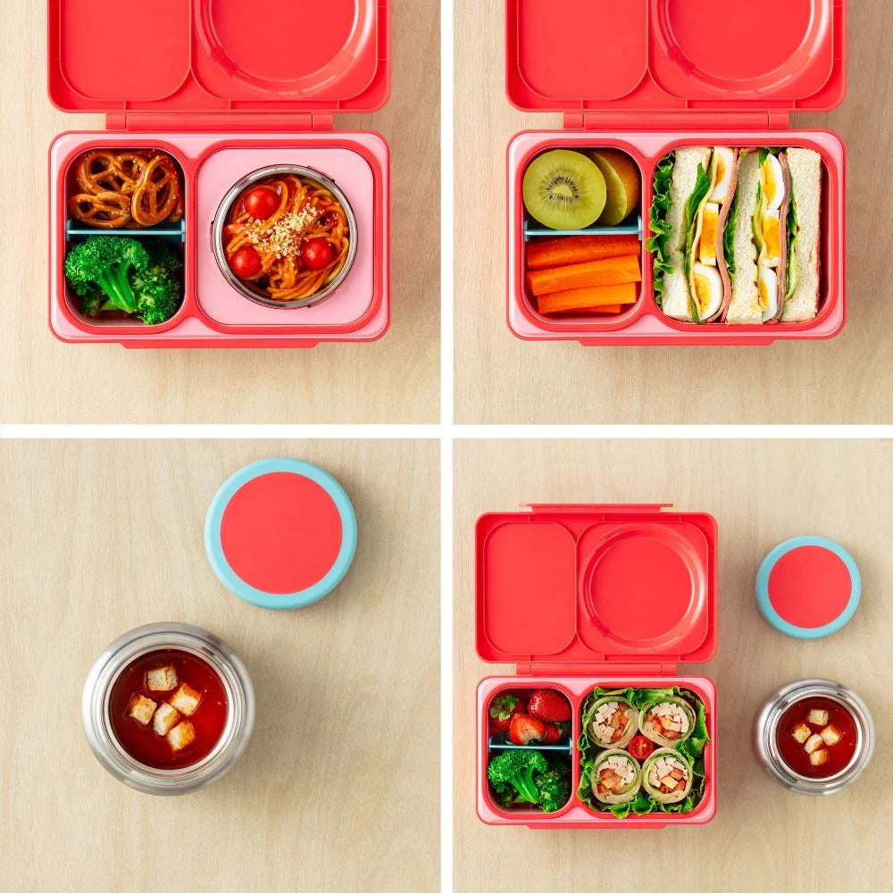 Lunchbox mit Thermosbehälter OmieBox Up – Cherry Pink