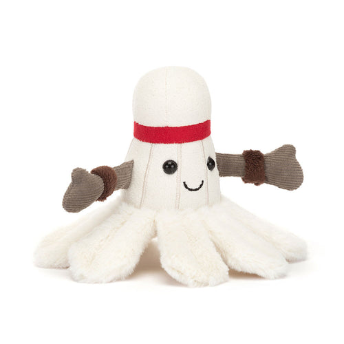 Jellycat Plüsch-Badminton-Feder 15 cm Kuschelspielzeug mit freundlichem Gesicht und ausgestreckten Armen