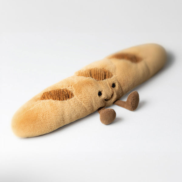Jellycat Plüsch-Baguette 34 cm weiches Kuschelspielzeug in Form eines lächelnden Baguettes