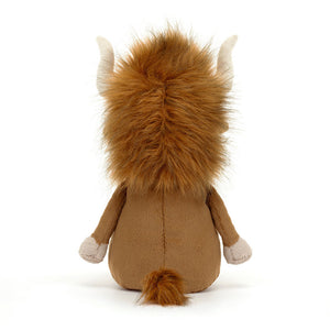 Jellycat Plüsch-Bulle Ramone 33 cm niedliche braune Kuschelfigur von hinten