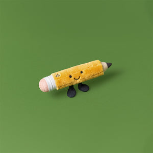 Jellycat Plüsch Lustiger Bleistift 21 cm mit lächelndem Gesicht und weichen Materialien