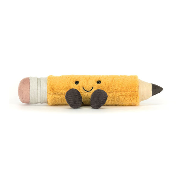 Jellycat Plüsch Lustiger Bleistift 21 cm Kuscheliges gelbes Stift Plüschtier mit Gesicht