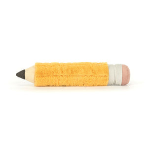 Jellycat Plüsch Lustiger Bleistift 21 cm weiches Kuscheltier in Stiftform gelb und grau