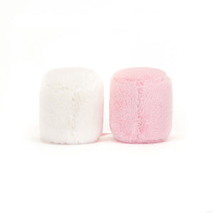 Jellycat Plüsch-Marshmallows 9 cm in weiß und rosa als weiche Kuscheltiere