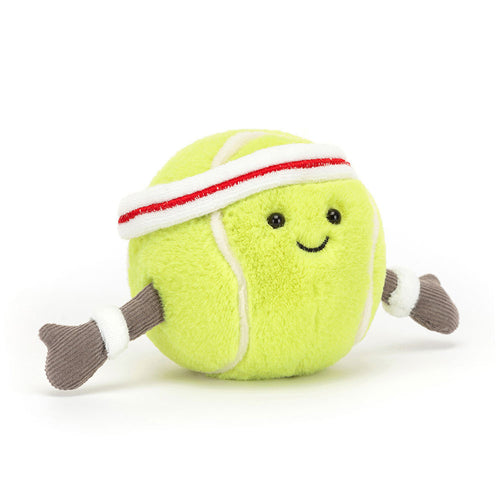 Jellycat Plüsch Tennisball für Kinder mit fröhlichem Gesicht und Armen zum Spielen