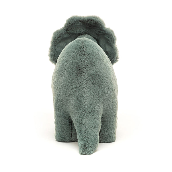 Jellycat Plüschdinosaurier Triceratops Türkis 17 cm Kuscheltier von hinten