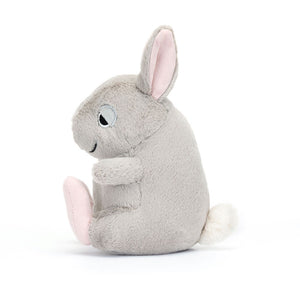 Jellycat Plüschhase 16 cm grau mit rosa Ohren und weichem Fell Kuscheltier