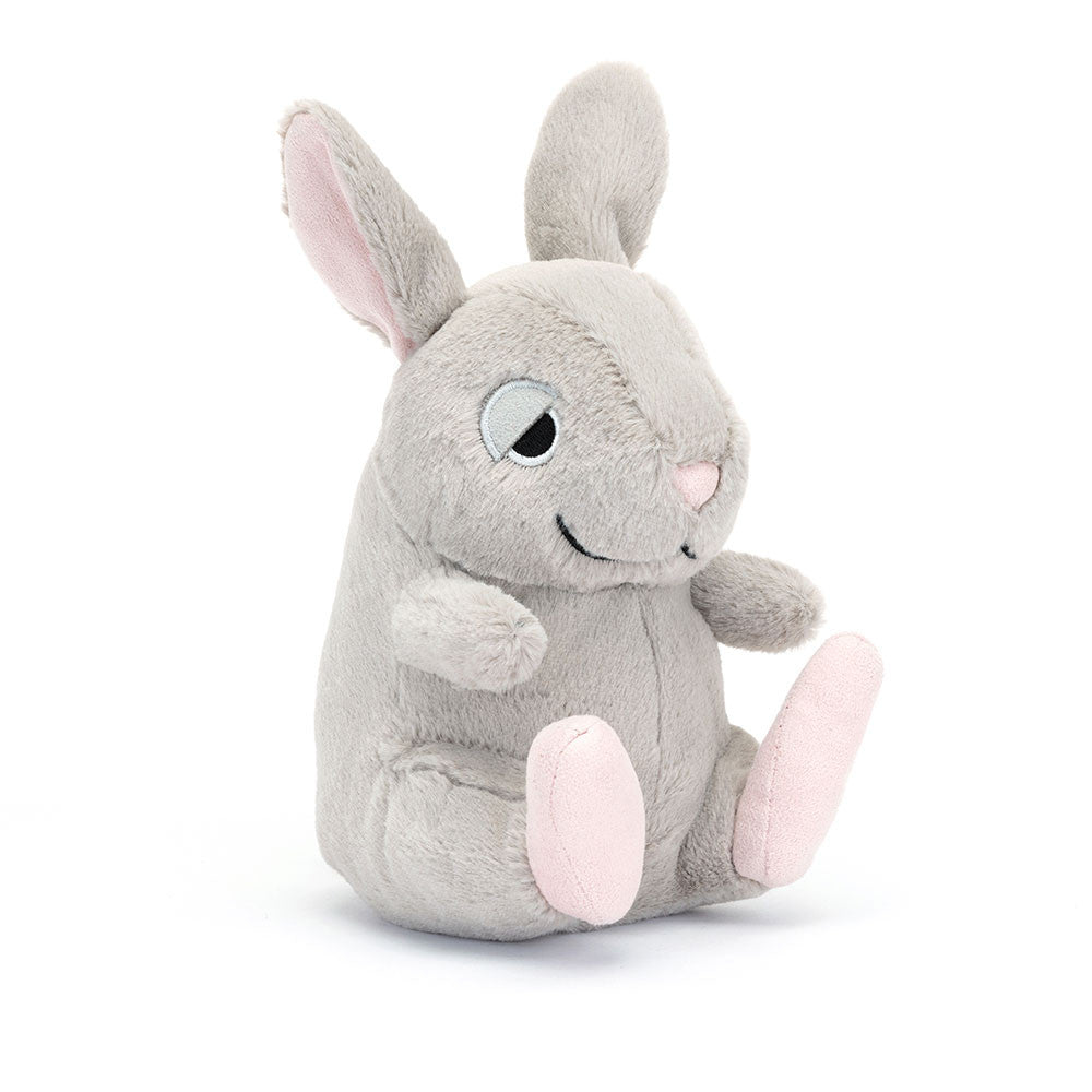 Jellycat Plüschhase 16 cm Kuschelhase aus weichem grauem Plüsch mit rosa Details